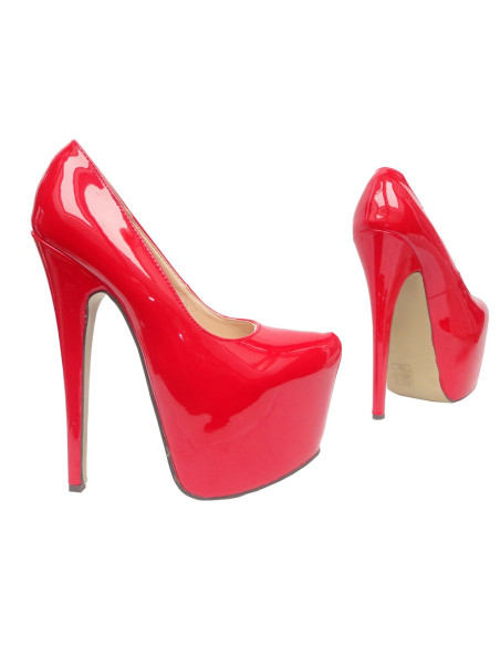 NEW SZPILKI CZERWONE RED LAKIEROWANE HIGH HEELS