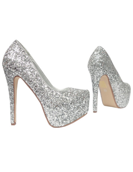 AUGSTAS SUDRABA SPĪDUMA PLATFORMAS STILETTES - 2
