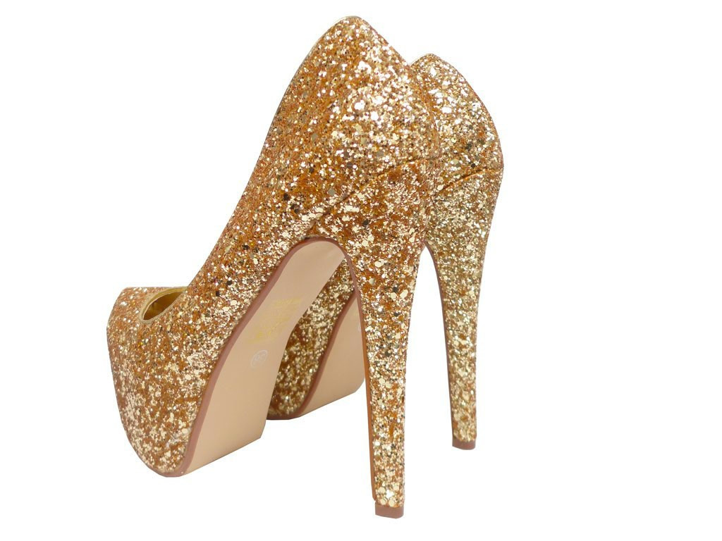 HIGH GOLDEN PINS ON THE PLATFORM GLITTERING - 4