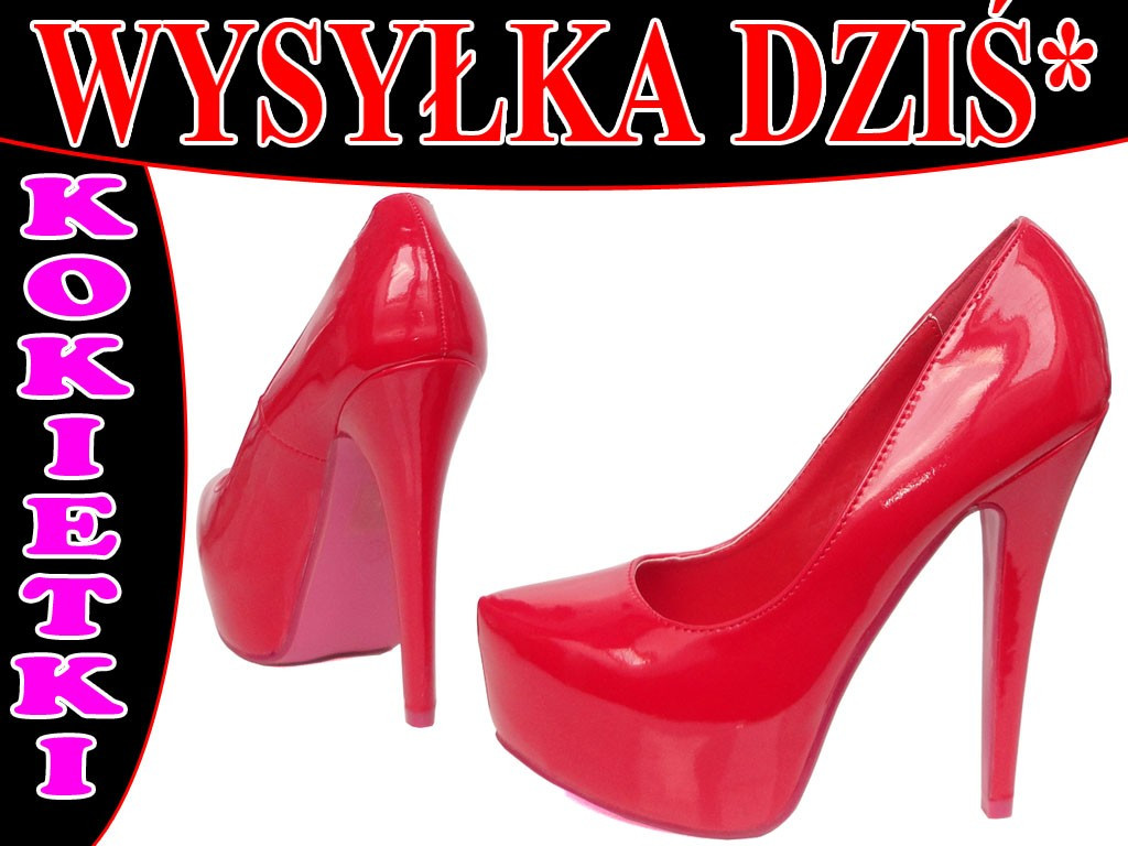 OUTLET BUTY SARKANĀS PLATFORMAS STILETTOS  - 6