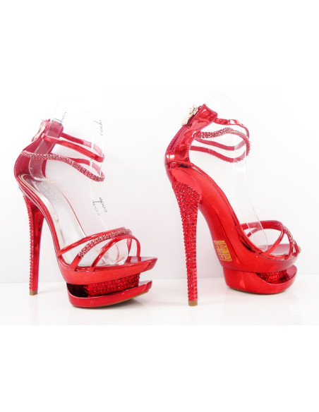 SANDÁLE NA VYSOKÝCH podpätkoch S ROSSO ZIRCONIA - 3