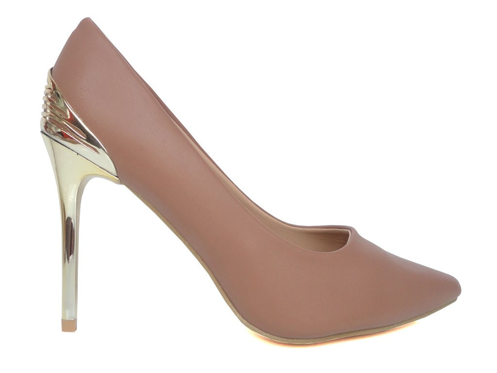 OUTLETOVÉ KLASICKÉ OBUVY Béžové VYSOKÉ PODPÄTKY - 2
