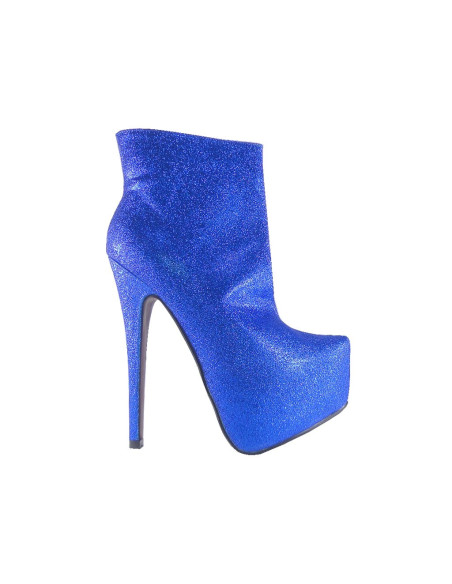 STILETTO AUGSTPAPĒŽU ZĀBAKI ZILS BROKĀTS - 1