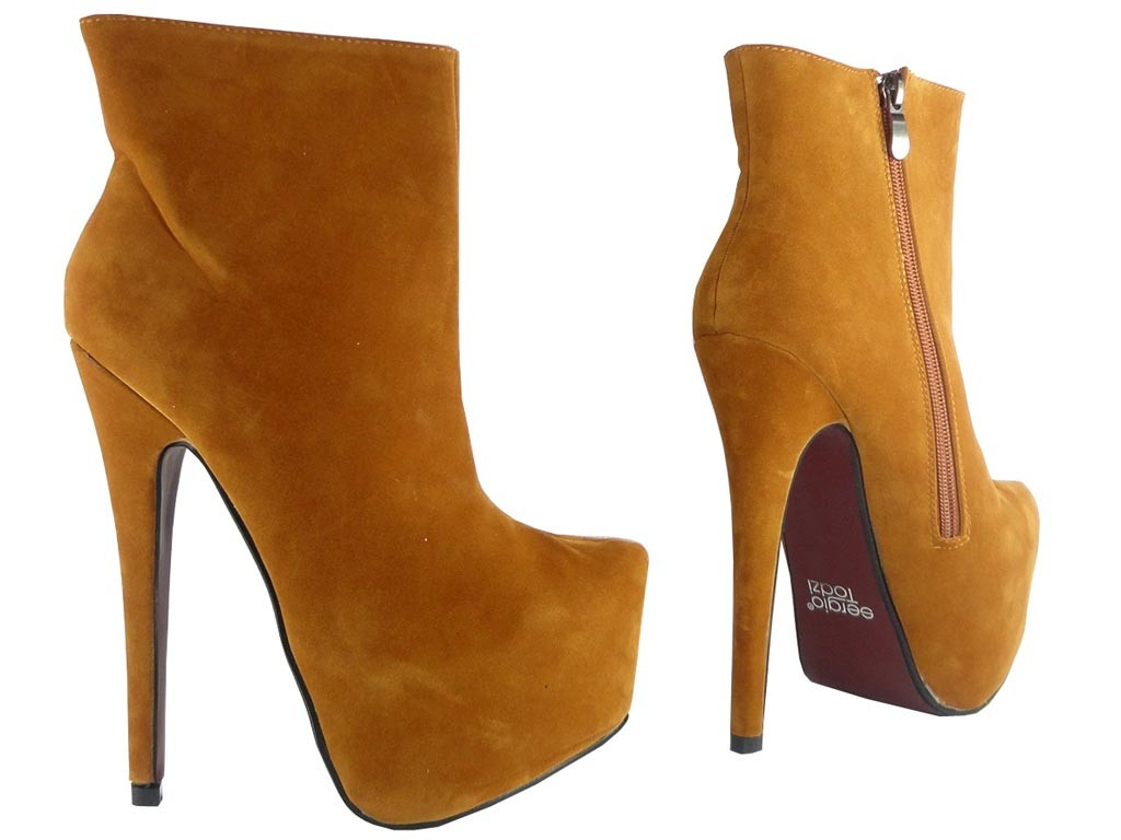 CAMEL BOOTS HIGH SUEDE PINS - 2