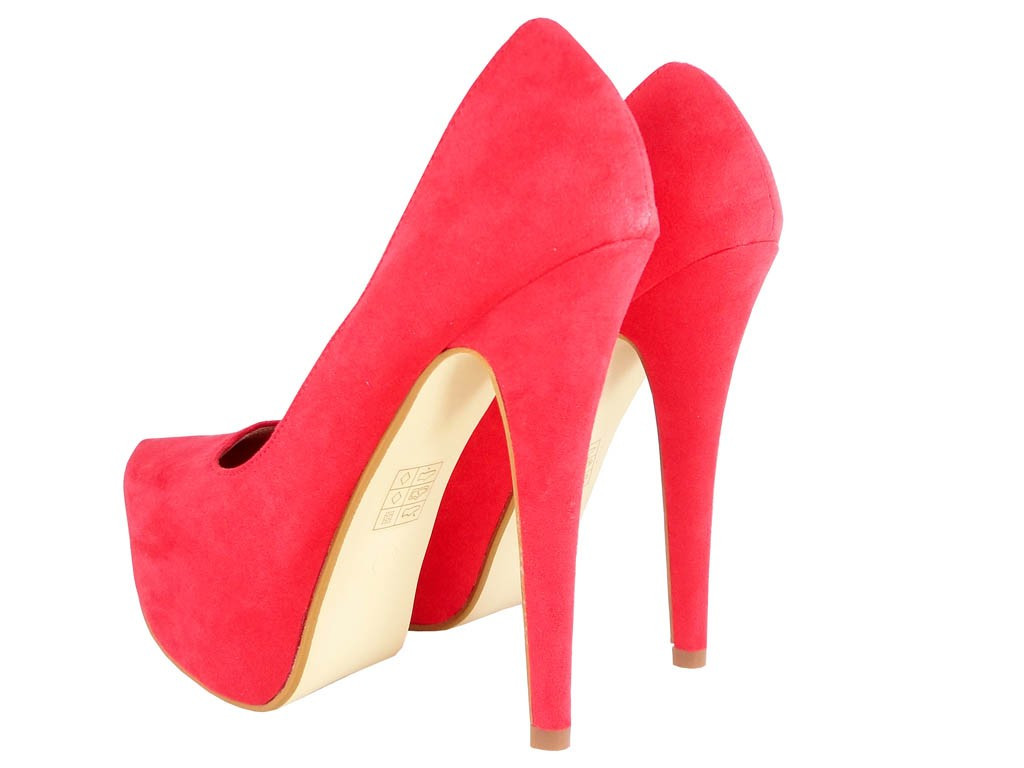 VÖRÖS SUEDE SOROK A PLATFORMON - 3