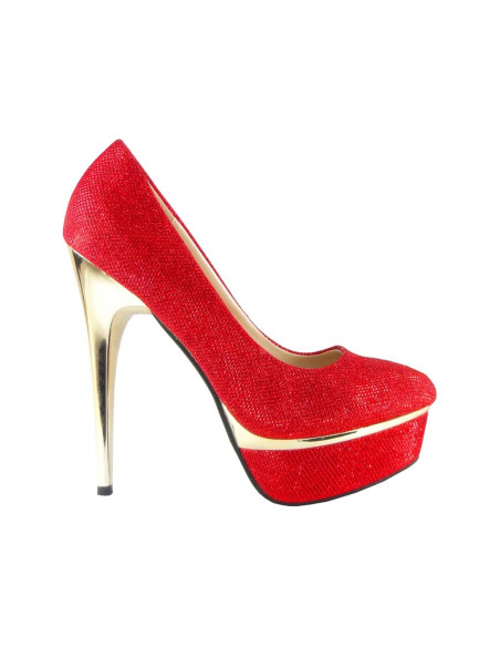 RED PINK RED GLITTER PLATFORM - 1