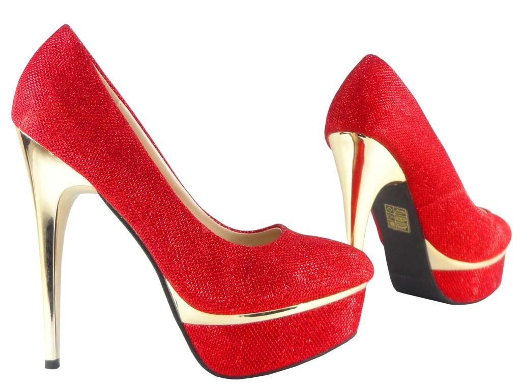 RED PINS RED BROCADE PLATFORM - 2
