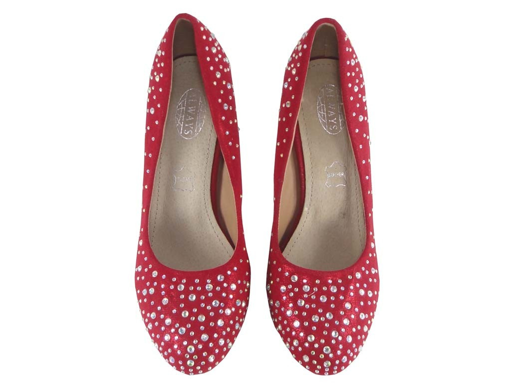 Sarkani zemie stilettos ar cirkoniem - 2