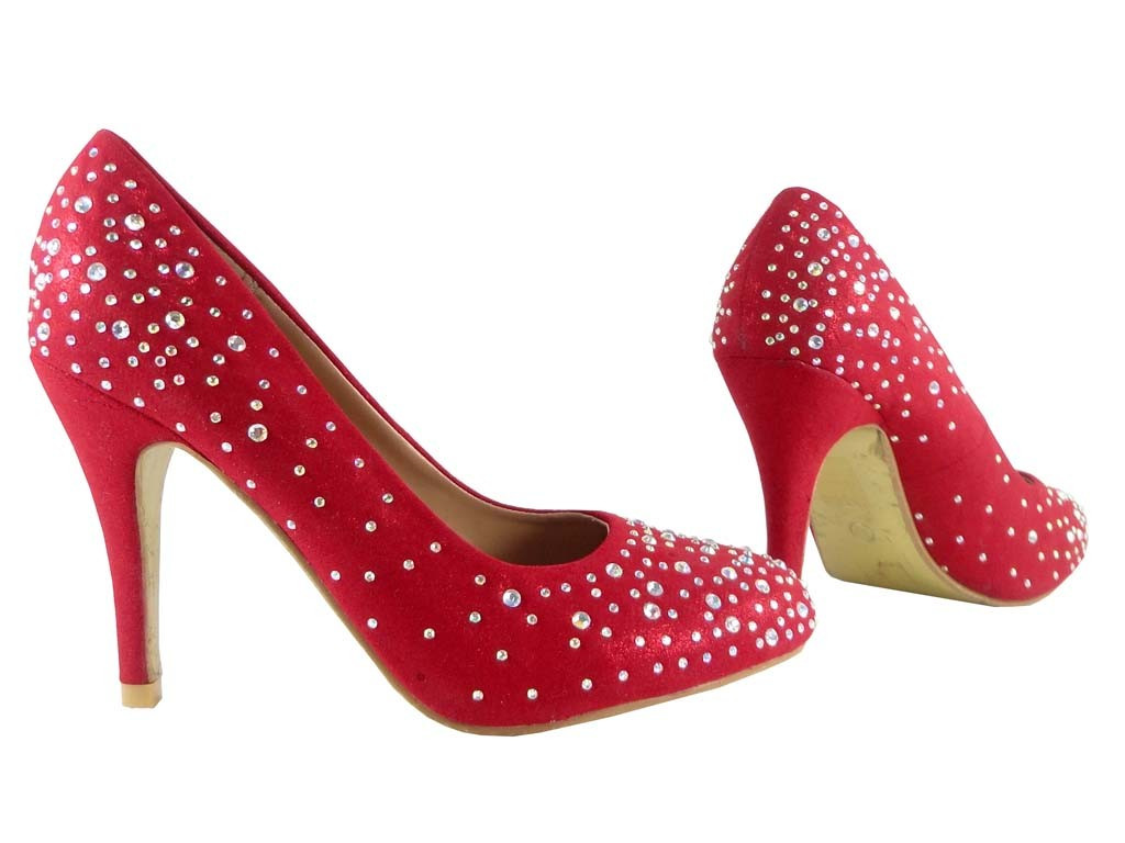 Sarkani zemie stilettos ar cirkoniem - 3
