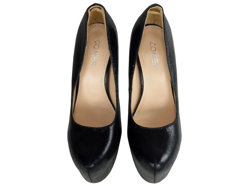 WYSOKIE CZARNE SZPILKI NA PLATFORMIE HIGH HEELS