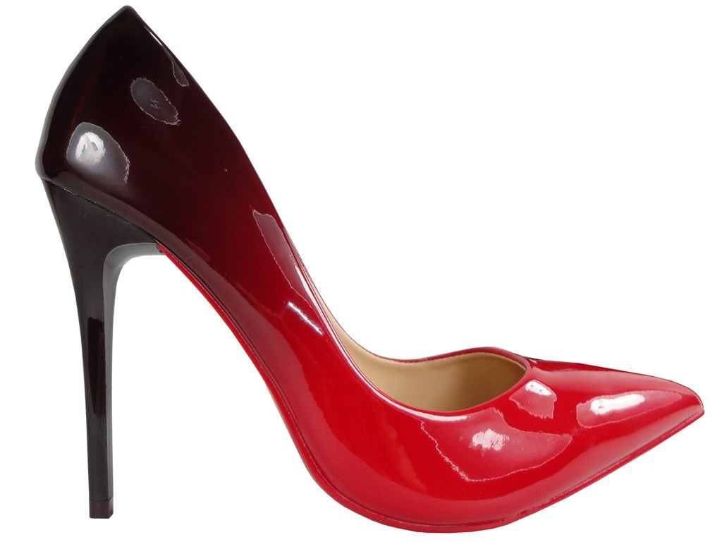 Augsti sarkani ombre stiletto papēži - 1