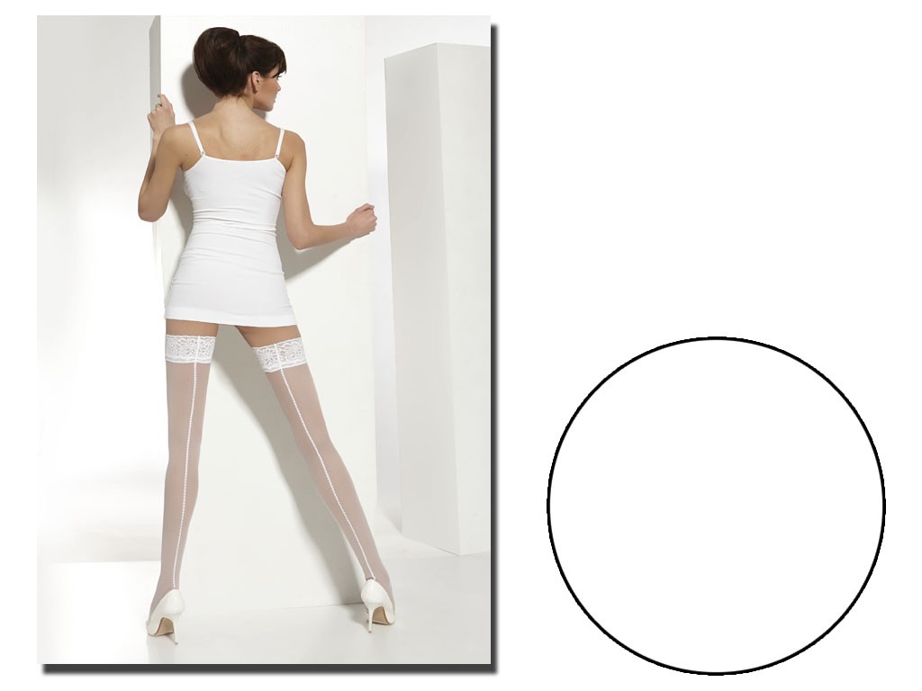Wedding stockings 20 self-supporting bottoms with stitching - 3