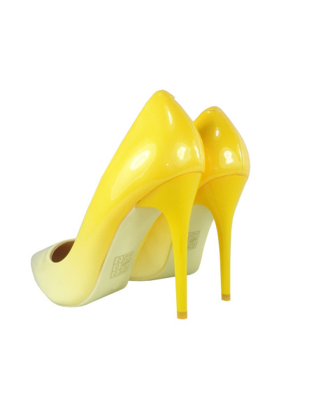 Tonēti ombre dzelteni stiletto kurpes papēži - 4