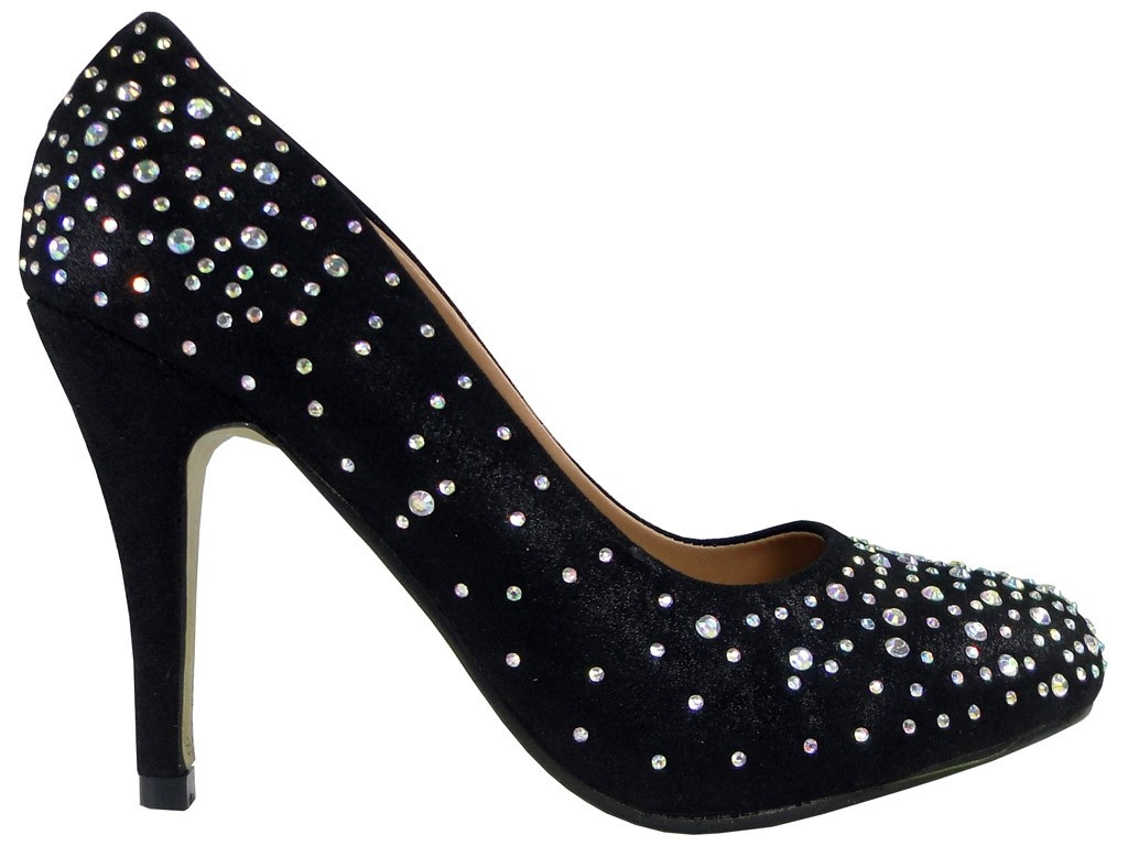 Melni zemie stiletto sūkļi ar cirkoniem - 1