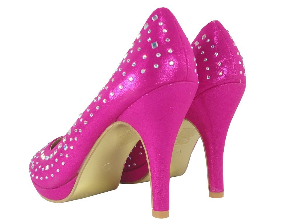 Rosa Pumps mit Zirkonen - 4