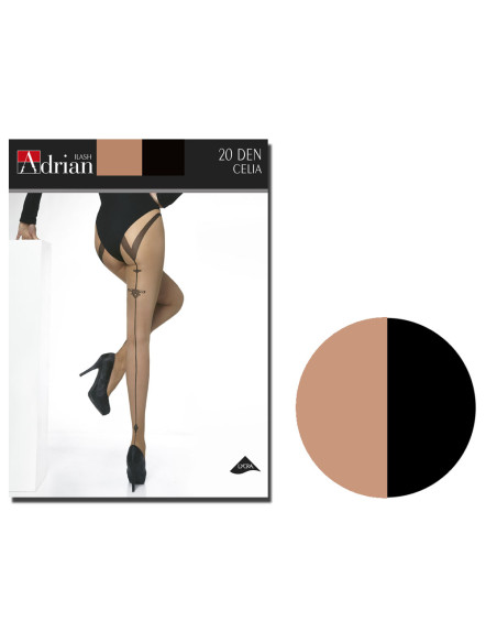 20 Denier Strumpfhose mit Nähten auf der Rückseite Celia Adrian - 3
