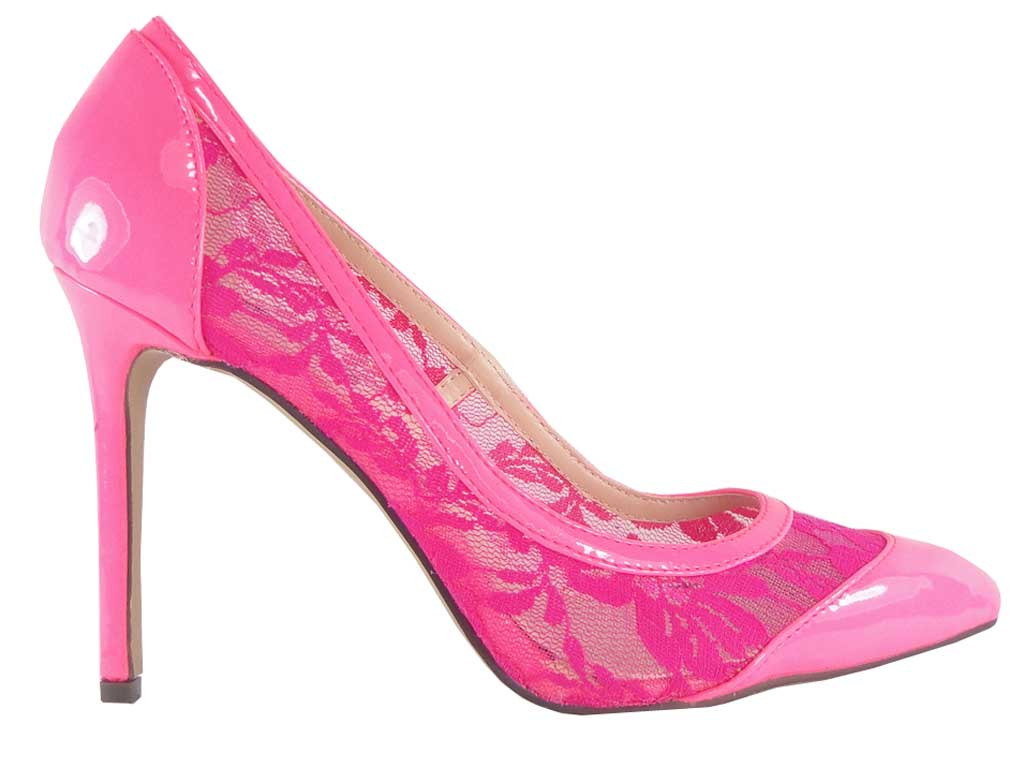 Pink neon lace pins - 1