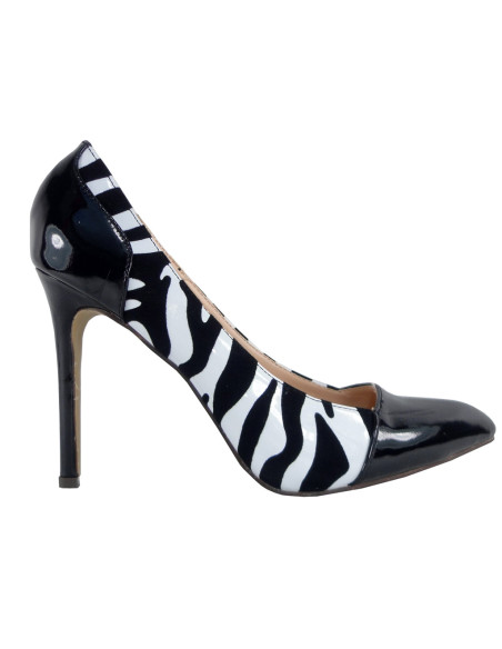 Zebry zebreki zebra buty szpilki lakierki - 1