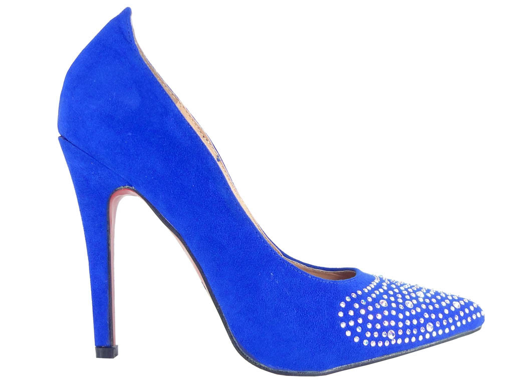 RUDZUPUĶU KOBALTA ZILI STILETTO PAPĒŽI CIRKONI - 1