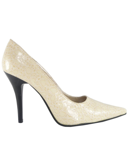 WYSOKIE KLASYCZNE SZPILKI ZE SZPICEM BEIGE BEZOWE - 1