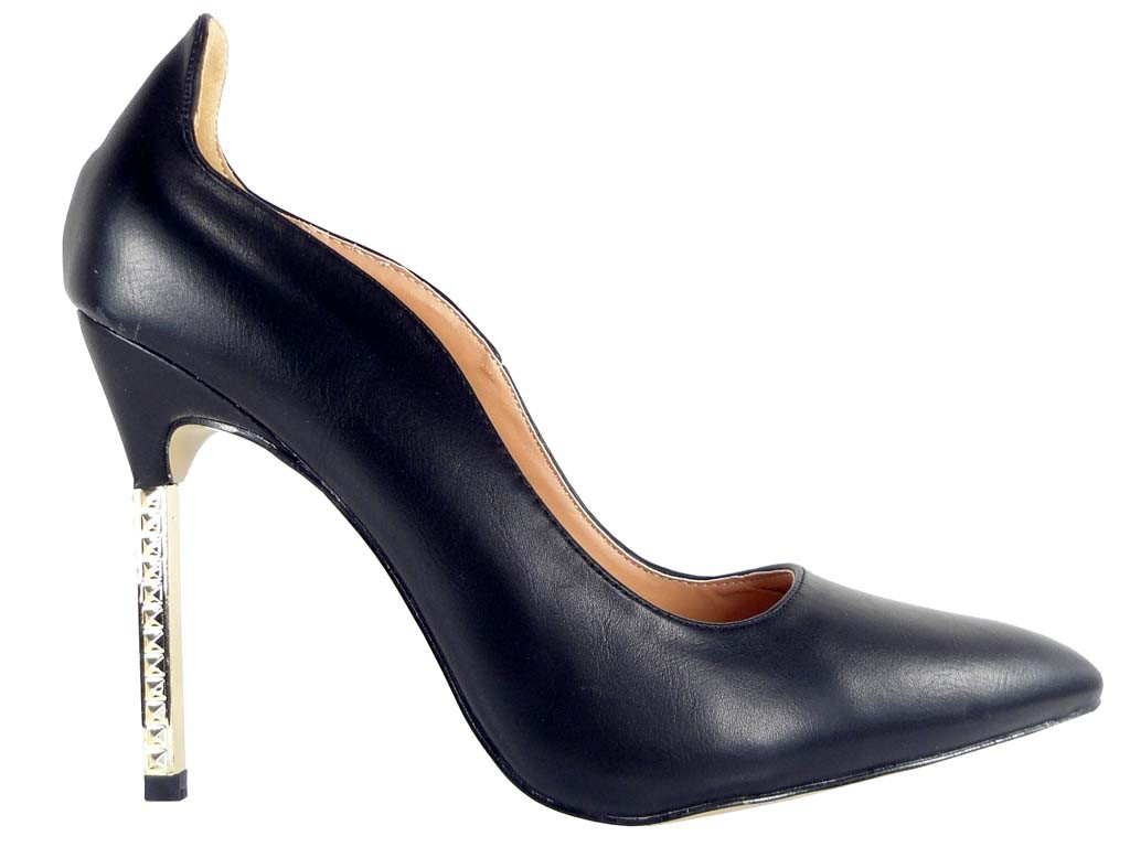 STILETTOS MELNI MATĒTI BUTY STILETTO EKO ĀDA - 1