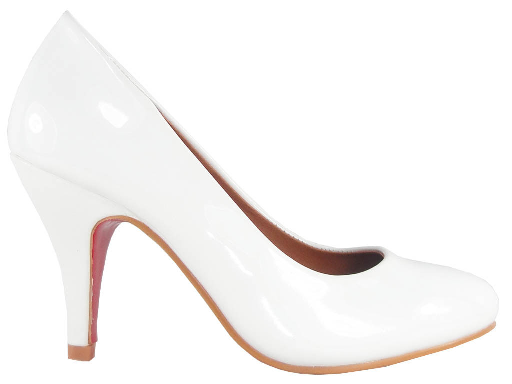 High Heels weiße klassische Hochzeitsschuhe Pumps - 1