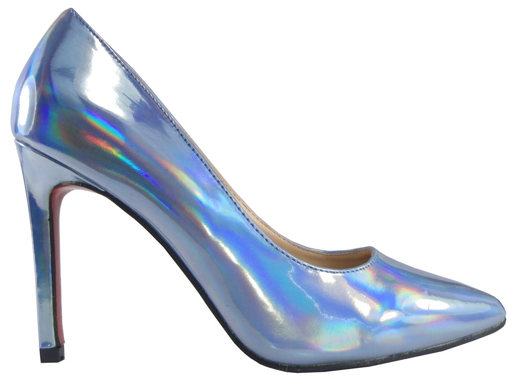 Shoes blue pins metallic pins - 1