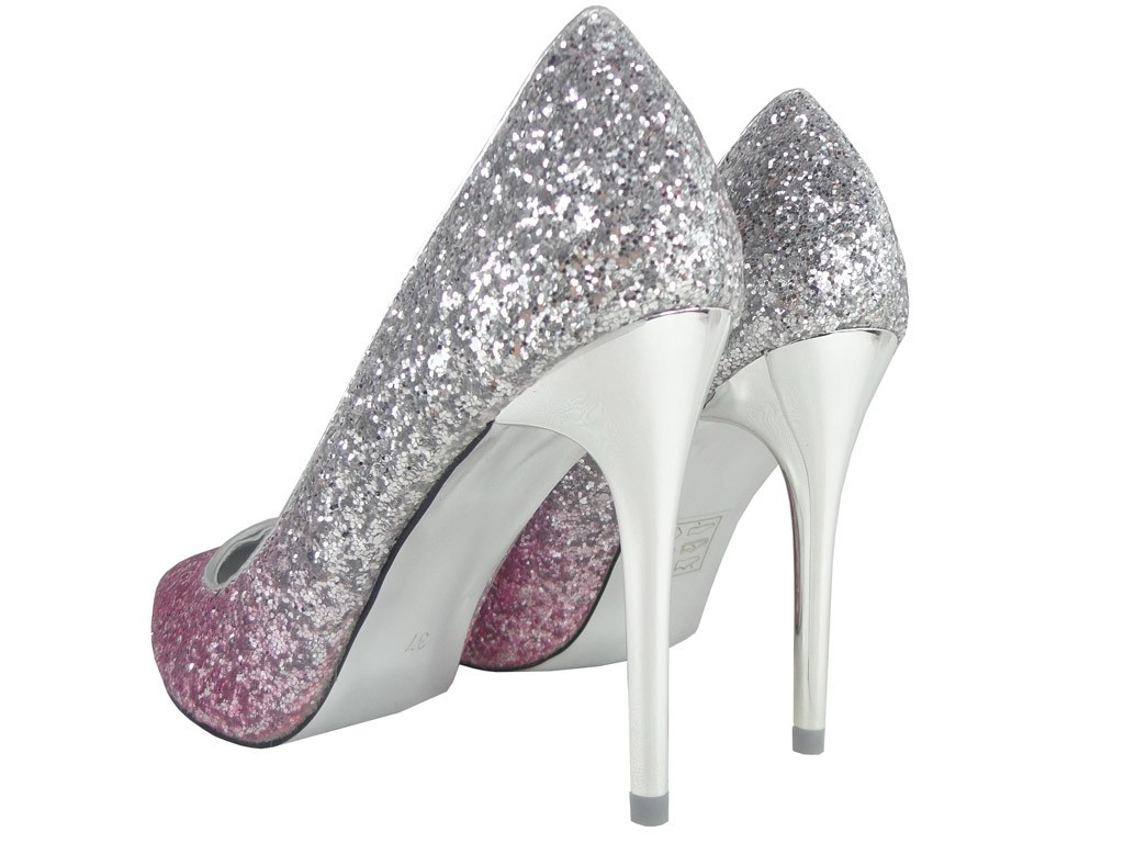 Shaded pink ombre glitter pins - 4