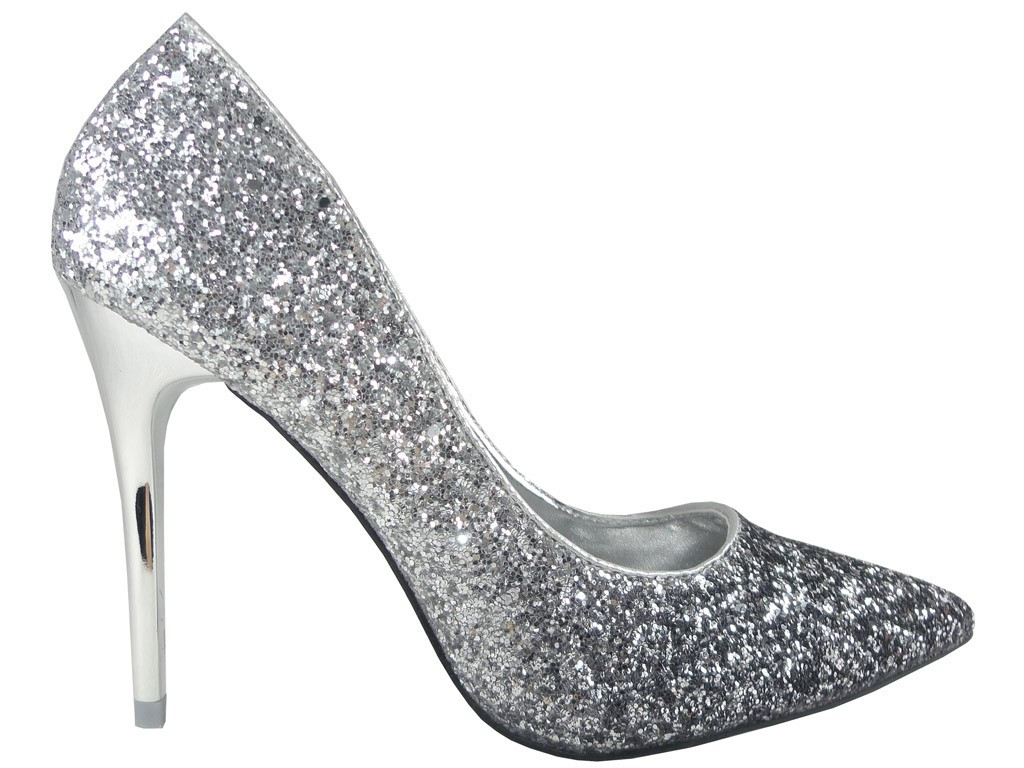 GLITZERND SCHATTIERTE SILBERNE OMBRE-NADELN - 1