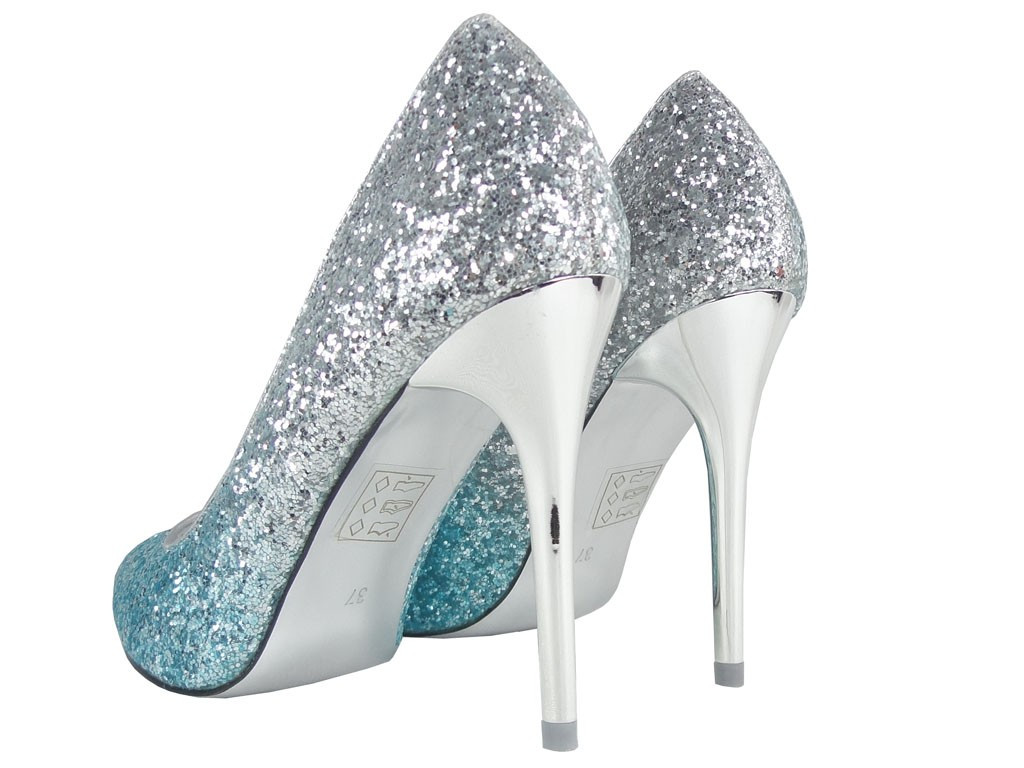 Stiletto brokāta ombre zilā tonī - 4