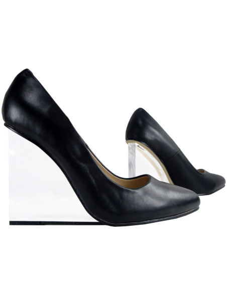 Pins transparent heel black shuttles - 3