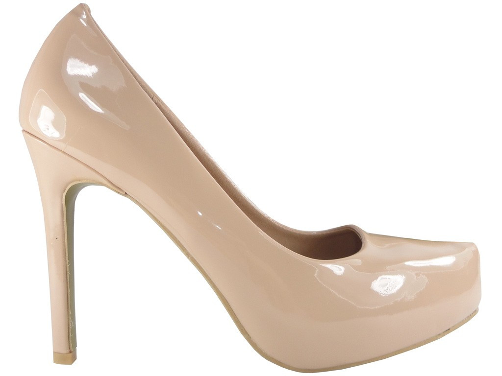 ÎNCĂLȚĂMÂNI CU TOC ÎNALȚ BEIGE CU PANTOFI CU TÂC - 1