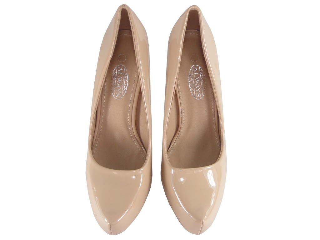 ÎNCĂLȚĂMÂNI CU TOC ÎNALȚ BEIGE CU PANTOFI CU TÂC - 4