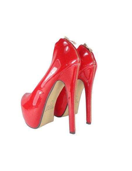 CZERWONE SZPILKI BUTY NA PLATFORMIE HIGH HEELS