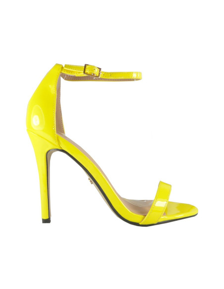 YELLOW HEEL SANDALS LACQUERED PINS - 1