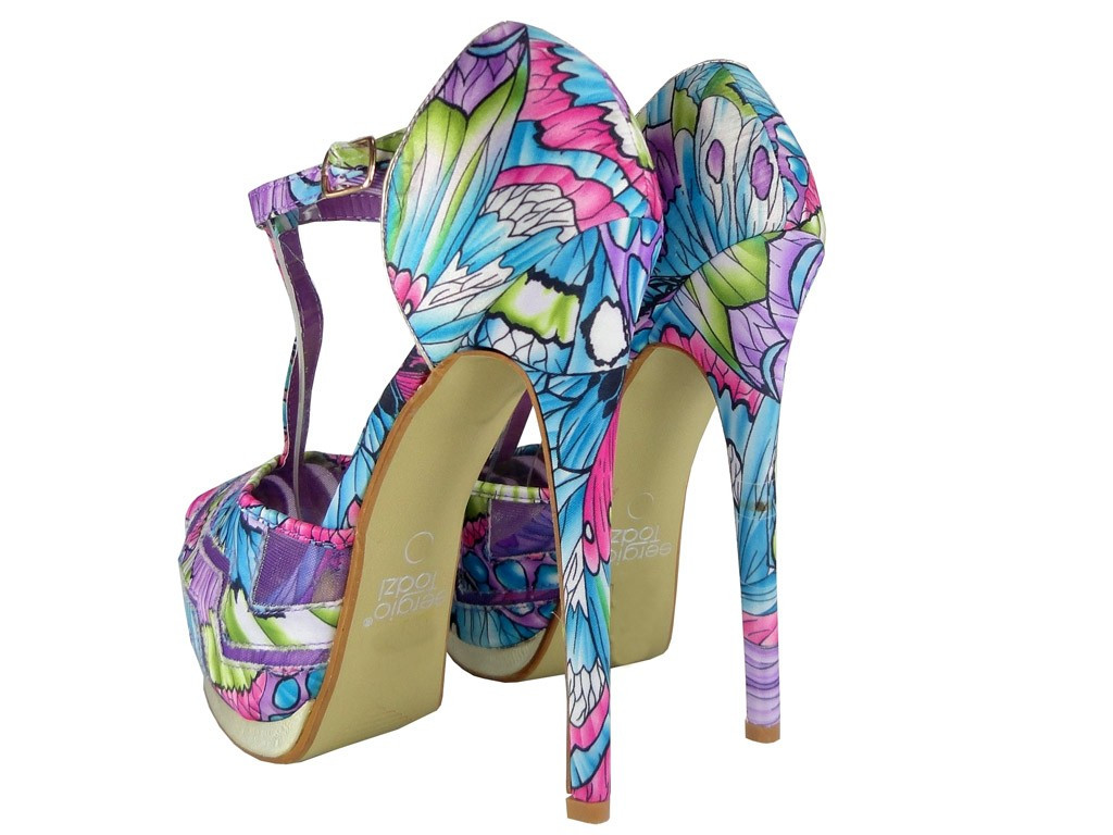 Bunte High Heels und Plateausandalen - 4
