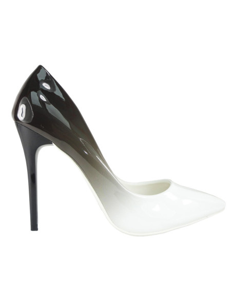 BALTI UN MELNI OMBRE STILETTO PAPĒŽI AR ĒNOJUMU - 1