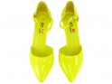 Neonově žluté podpatky na kotníku - 2