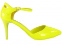 Neona dzelteni stiletto papēži ar potītes siksnu - 1
