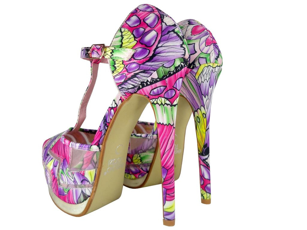 Sandales à talons à plateforme florale - 4