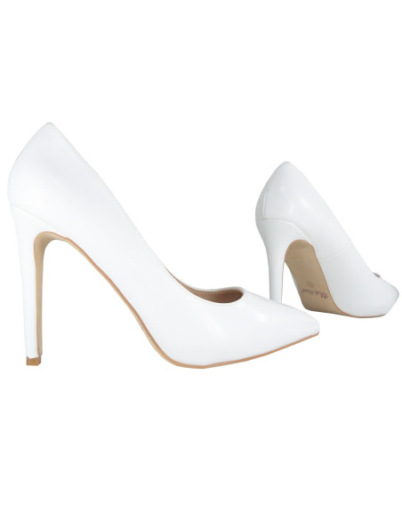 Weiße matte Stilettos Öko-Lederhochzeit - 3
