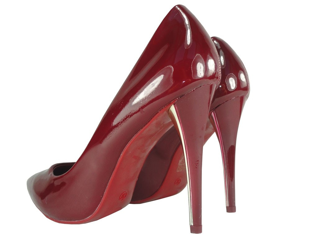 MAROON CHERRY HEELED BOOTS - 3
