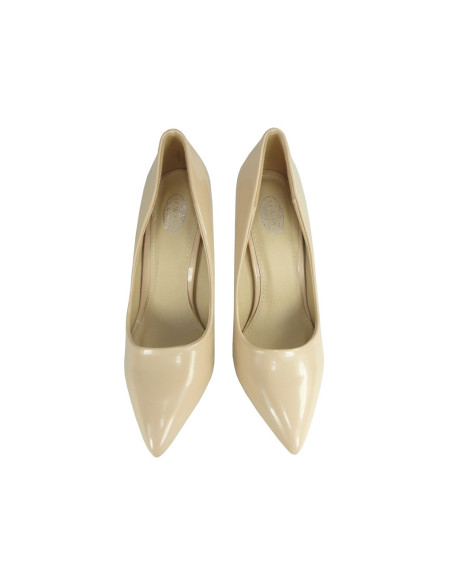 Beige High Heels lackierte High Heels - 2