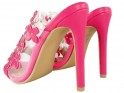 Papuci transparenti roz pentru femei, pe toc - 4