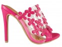 Pink ladies' transparent flip-flops in heel - 1