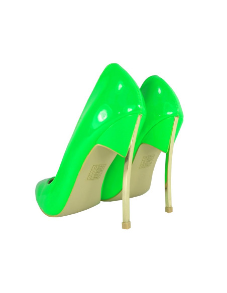 Sieviešu neona zaļi stiletto papēži - 4