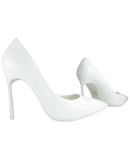 Baltas līgavas stiletto kurpes ar papēžiem laka - 3