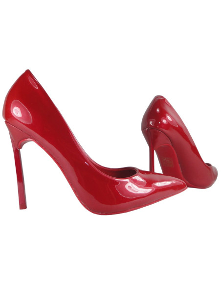 Ķiršu stiletto kurpes ar pērļu papēžiem - 3