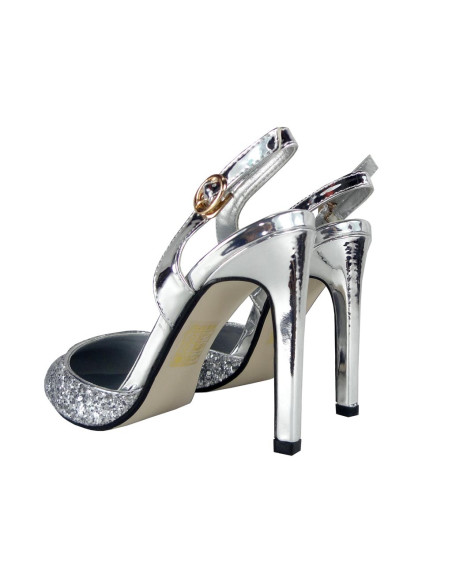 SILVER GLITTER HEELED BOOT PINS - 3