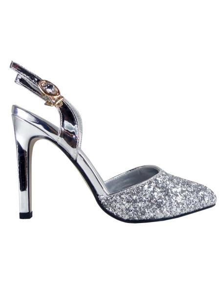 SUDRABA SPĪDUMA STILETTOS BUTY HEEL - 1